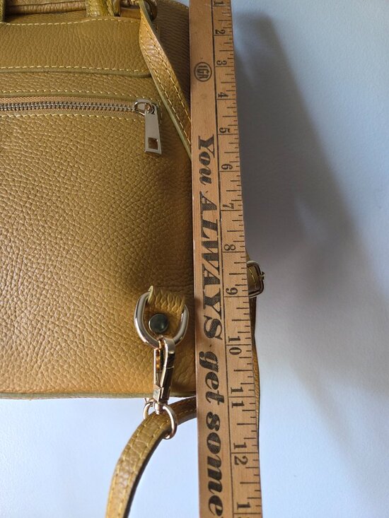 New w tags Dooney - Bourke Mustard Pebbled Leather Backpack NEW W/O TAG GENUINE LEATHER MUSTARD YELLOW THICK PEBBLED  main image 3
